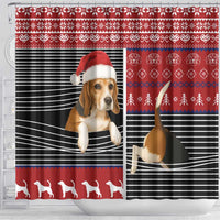 Lovely Beagle Christmas Shower Curtain Xmas Holiday Patterns - Wonder Print Shop