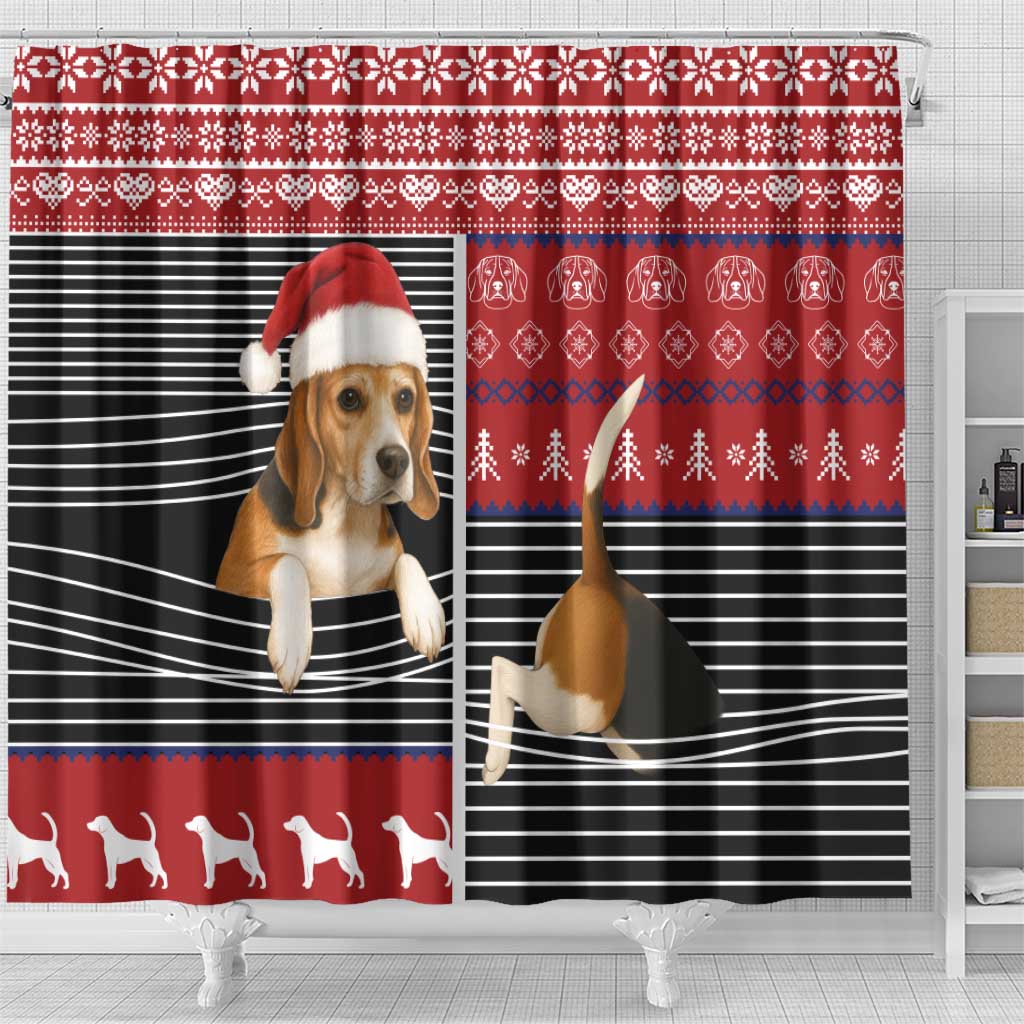 Lovely Beagle Christmas Shower Curtain Xmas Holiday Patterns - Wonder Print Shop