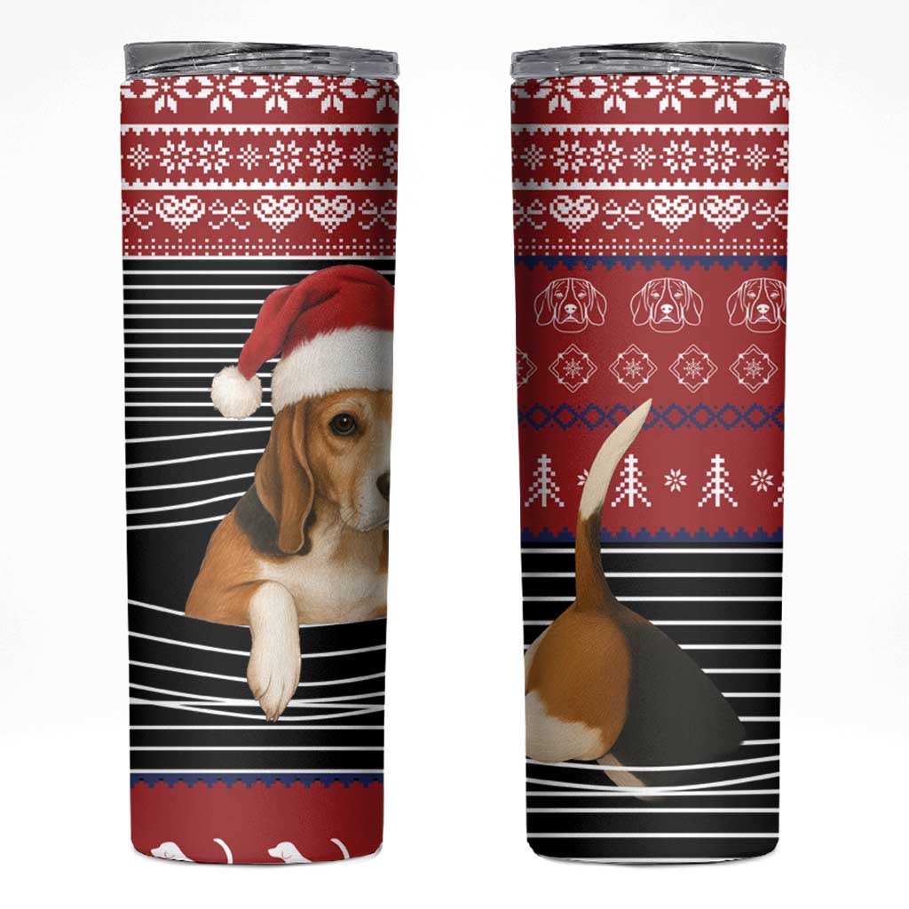 Lovely Beagle Christmas Skinny Tumbler Xmas Holiday Patterns - Wonder Print Shop