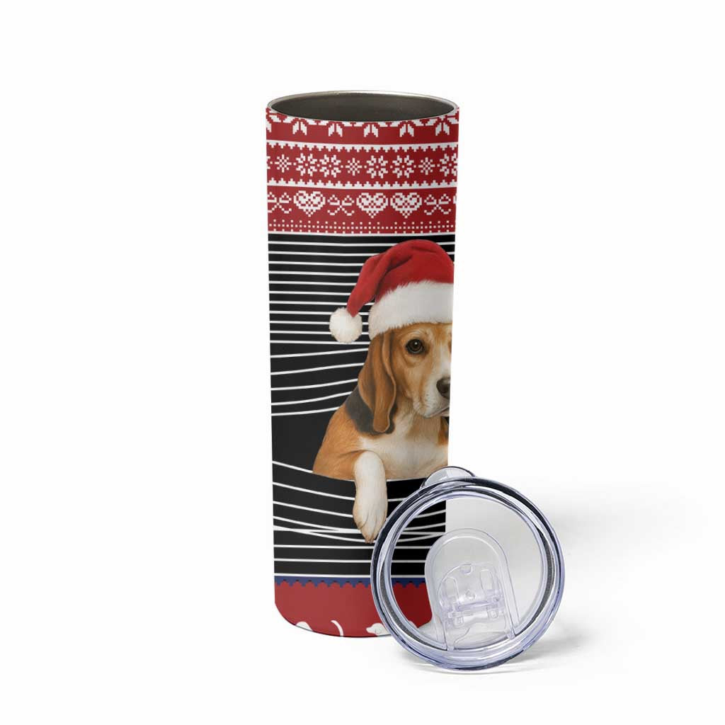 Lovely Beagle Christmas Skinny Tumbler Xmas Holiday Patterns - Wonder Print Shop