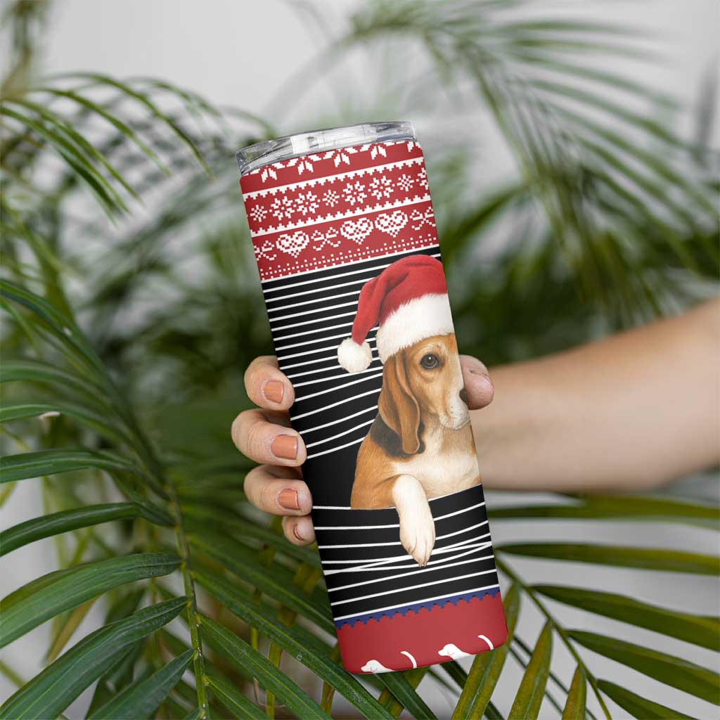 Lovely Beagle Christmas Skinny Tumbler Xmas Holiday Patterns - Wonder Print Shop