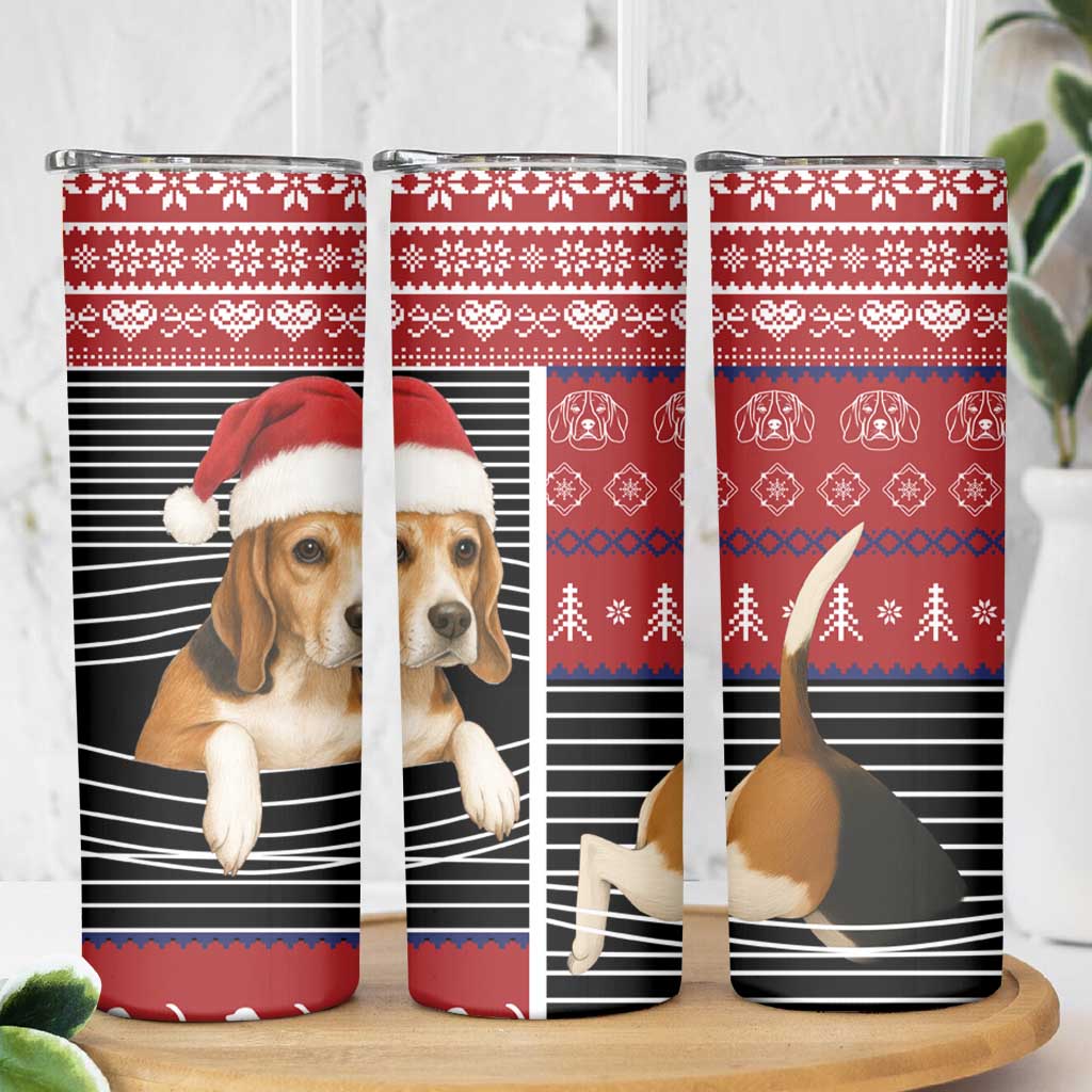 Lovely Beagle Christmas Skinny Tumbler Xmas Holiday Patterns - Wonder Print Shop