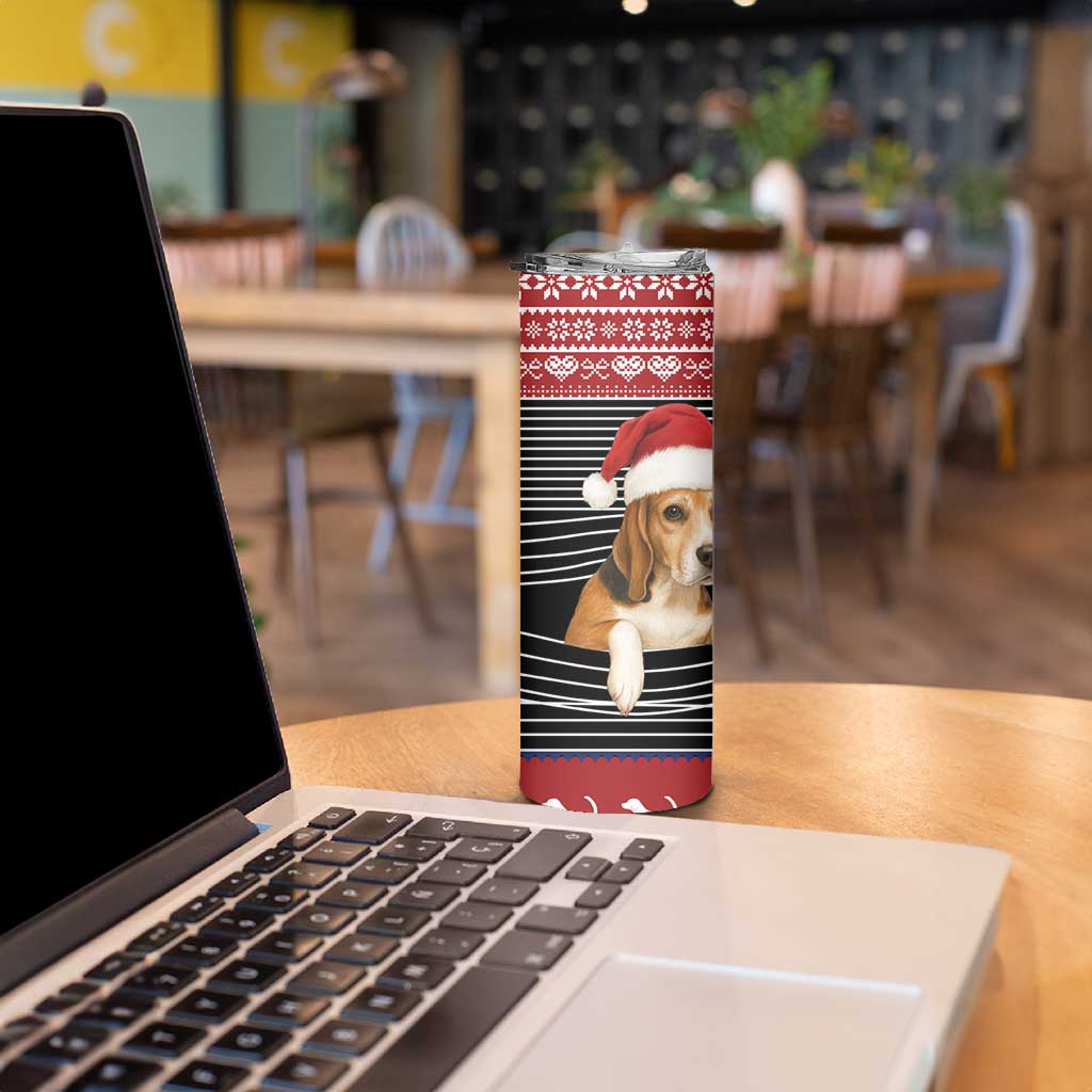 Lovely Beagle Christmas Skinny Tumbler Xmas Holiday Patterns - Wonder Print Shop