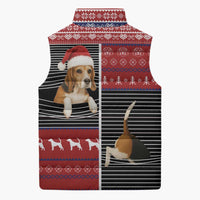 Lovely Beagle Christmas Sleeveless Puffer Jacket Xmas Holiday Patterns - Wonder Print Shop