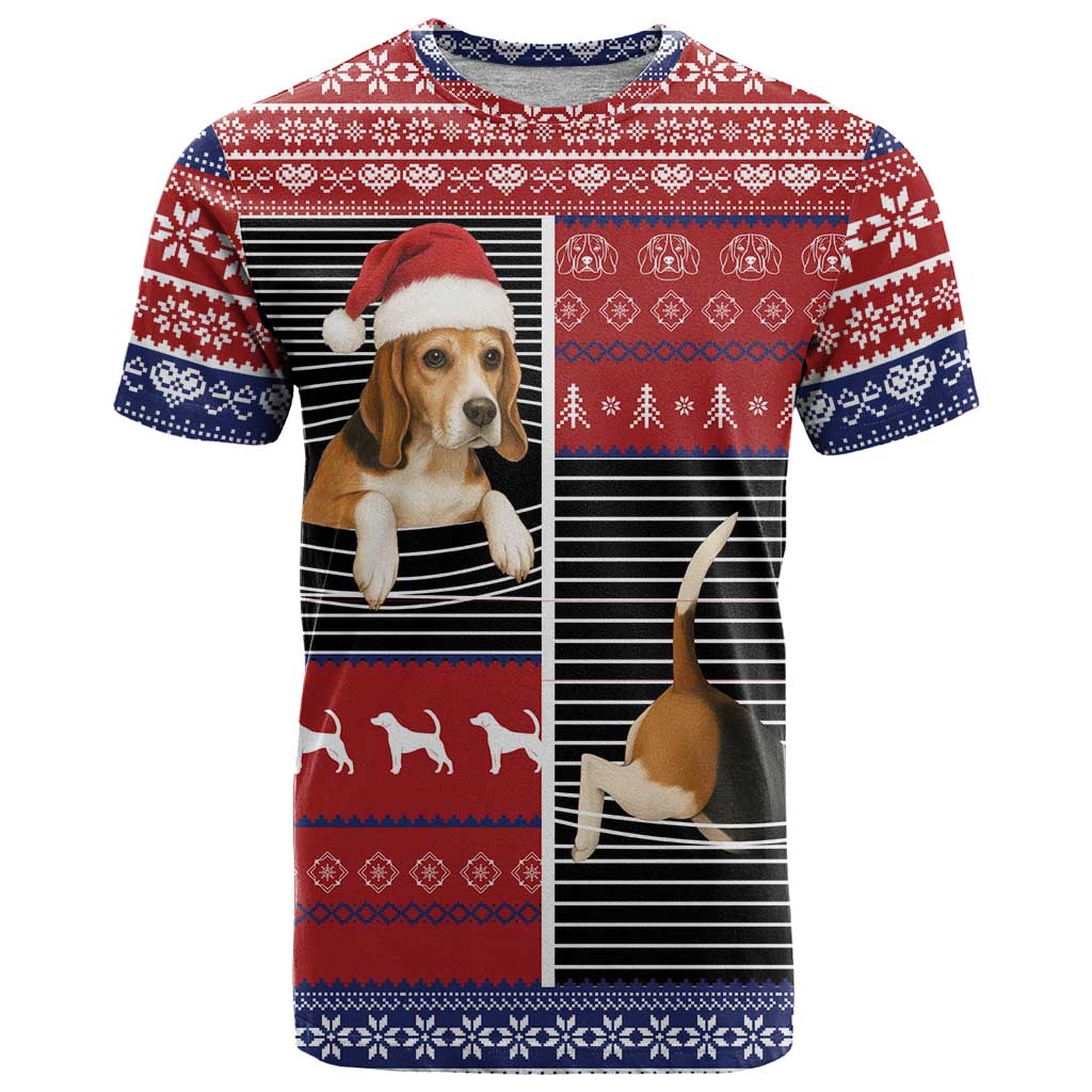 Lovely Beagle Christmas T Shirt Xmas Holiday Patterns - Wonder Print Shop