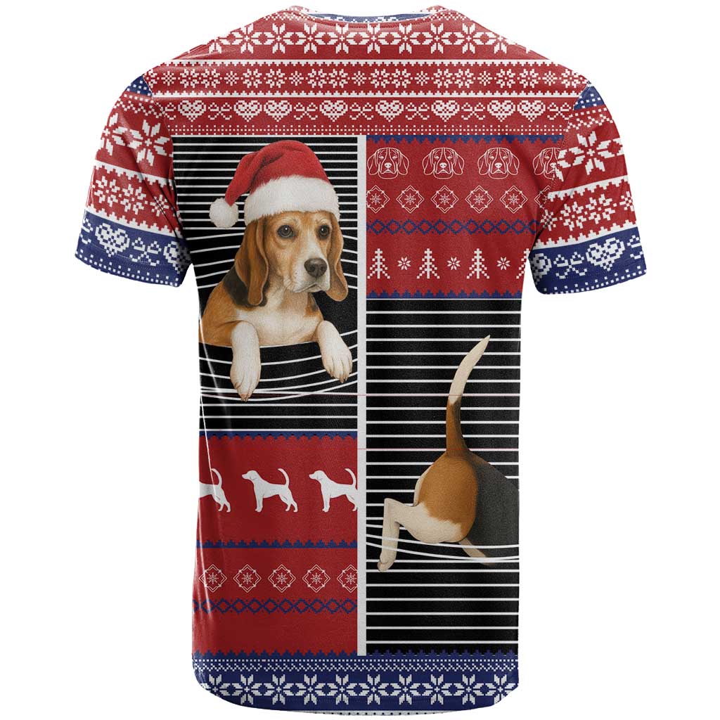 Lovely Beagle Christmas T Shirt Xmas Holiday Patterns - Wonder Print Shop