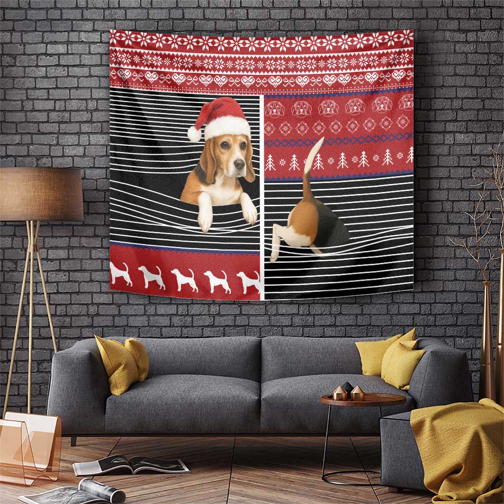 Lovely Beagle Christmas Tapestry Xmas Holiday Patterns - Wonder Print Shop