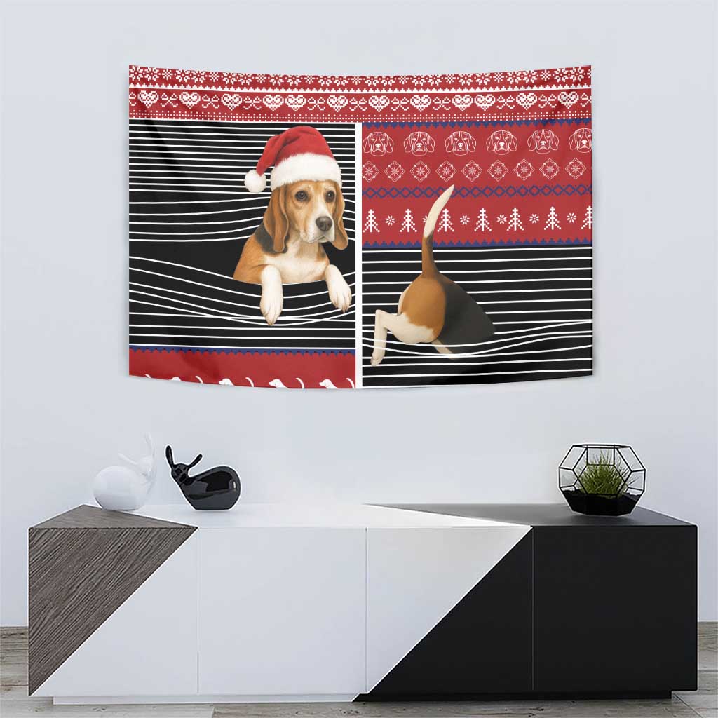 Lovely Beagle Christmas Tapestry Xmas Holiday Patterns - Wonder Print Shop