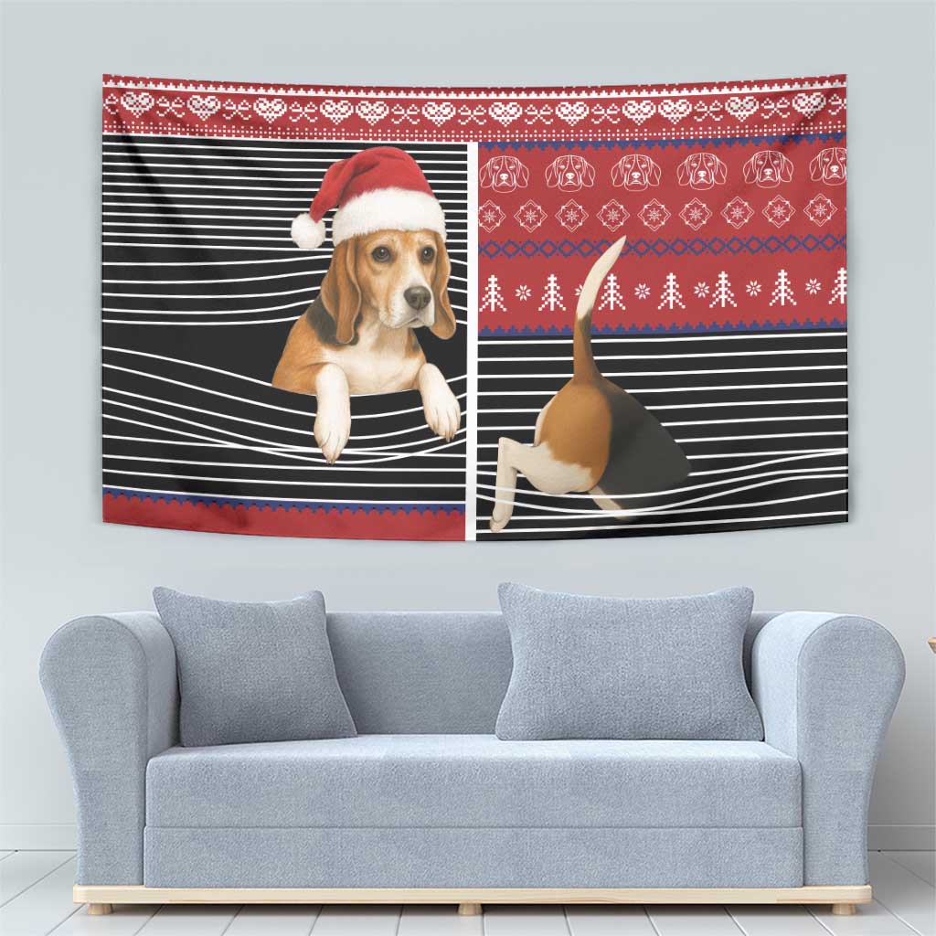 Lovely Beagle Christmas Tapestry Xmas Holiday Patterns - Wonder Print Shop