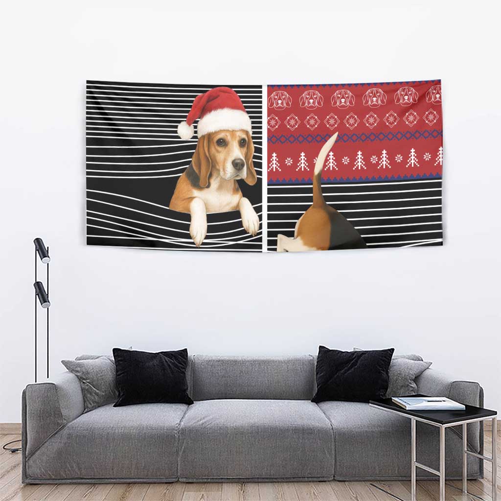 Lovely Beagle Christmas Tapestry Xmas Holiday Patterns - Wonder Print Shop