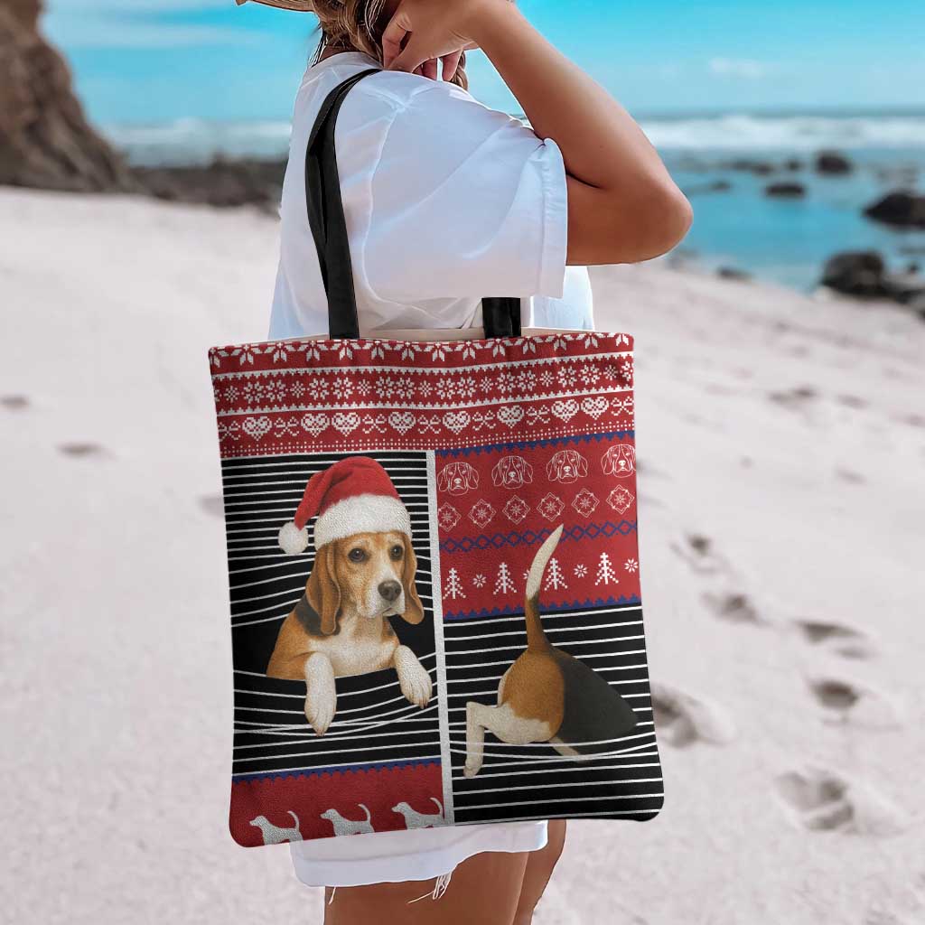 Lovely Beagle Christmas Tote Bag Xmas Holiday Patterns - Wonder Print Shop