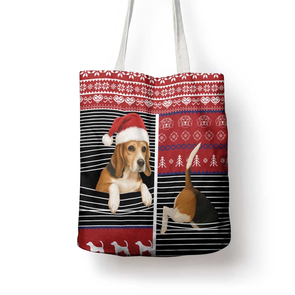Lovely Beagle Christmas Tote Bag Xmas Holiday Patterns - Wonder Print Shop