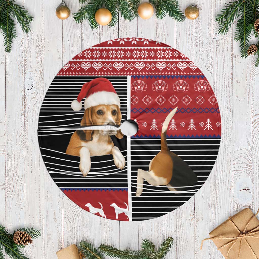Lovely Beagle Christmas Tree Skirt Xmas Holiday Patterns - Wonder Print Shop