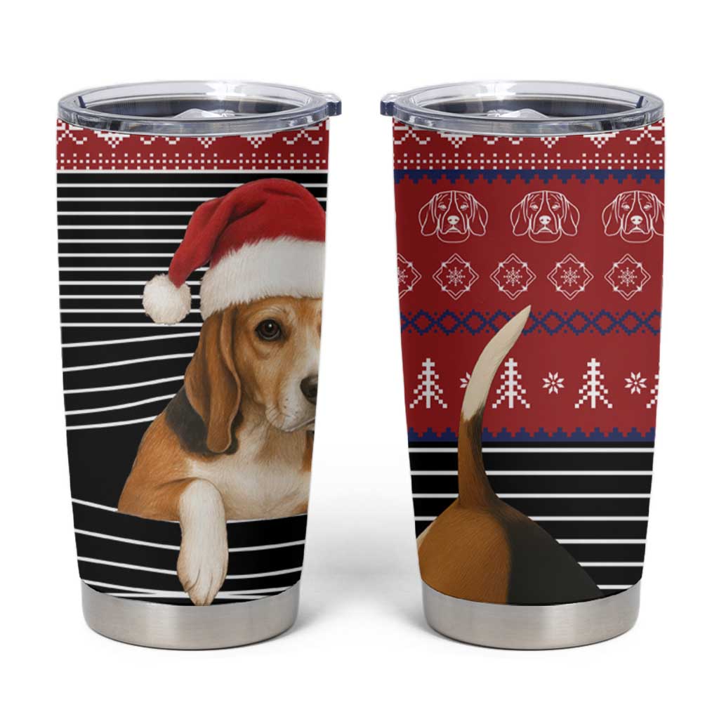 Lovely Beagle Christmas Tumbler Cup Xmas Holiday Patterns - Wonder Print Shop