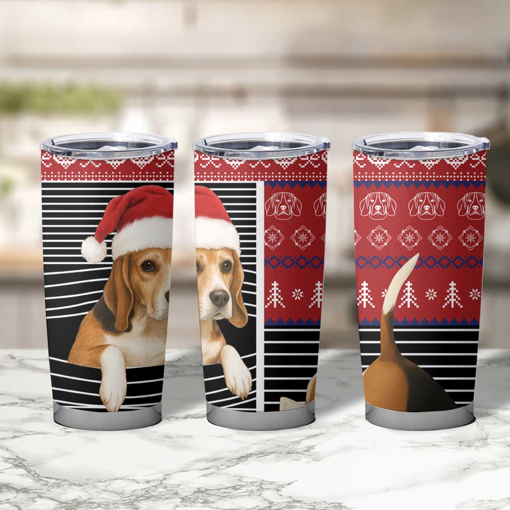 Lovely Beagle Christmas Tumbler Cup Xmas Holiday Patterns - Wonder Print Shop