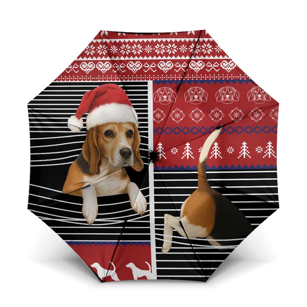 Lovely Beagle Christmas Umbrella Xmas Holiday Patterns - Wonder Print Shop