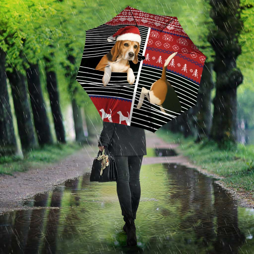 Lovely Beagle Christmas Umbrella Xmas Holiday Patterns - Wonder Print Shop