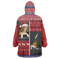 Lovely Beagle Christmas Wearable Blanket Hoodie Xmas Holiday Patterns - Wonder Print Shop