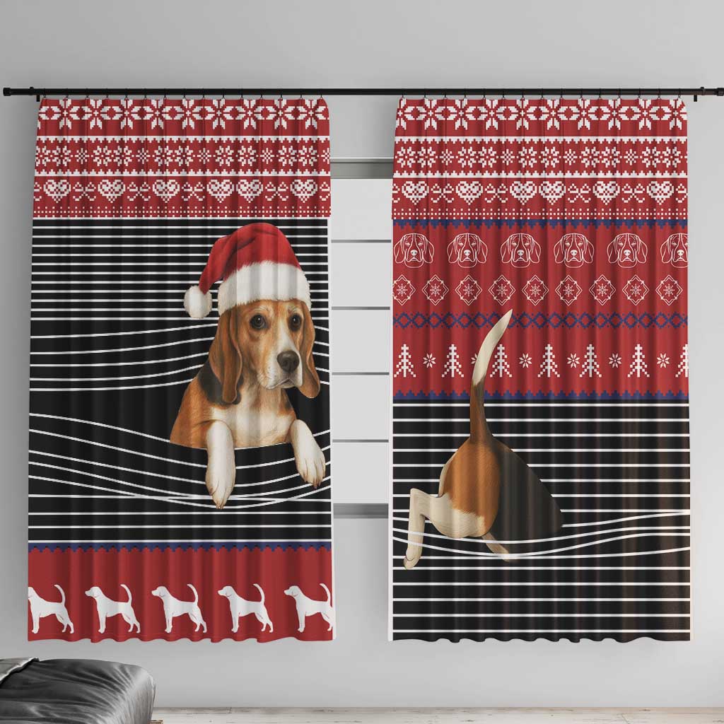 Lovely Beagle Christmas Window Curtain Xmas Holiday Patterns - Wonder Print Shop