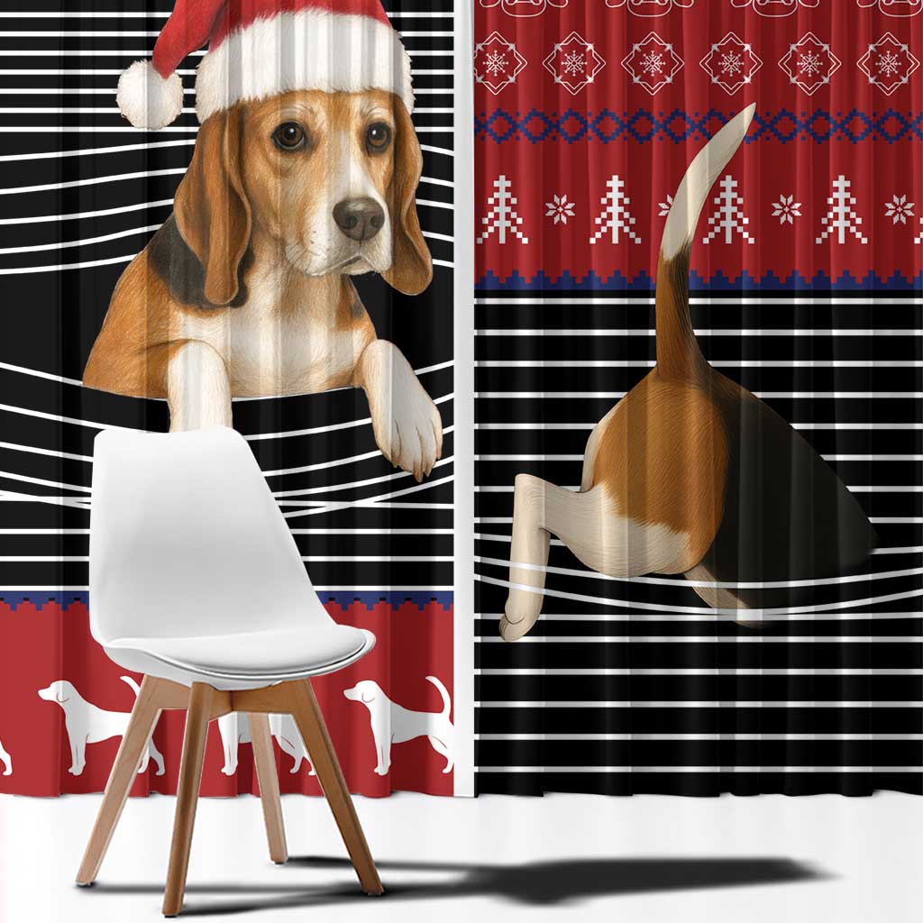 Lovely Beagle Christmas Window Curtain Xmas Holiday Patterns - Wonder Print Shop