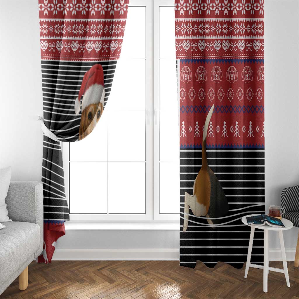 Lovely Beagle Christmas Window Curtain Xmas Holiday Patterns - Wonder Print Shop