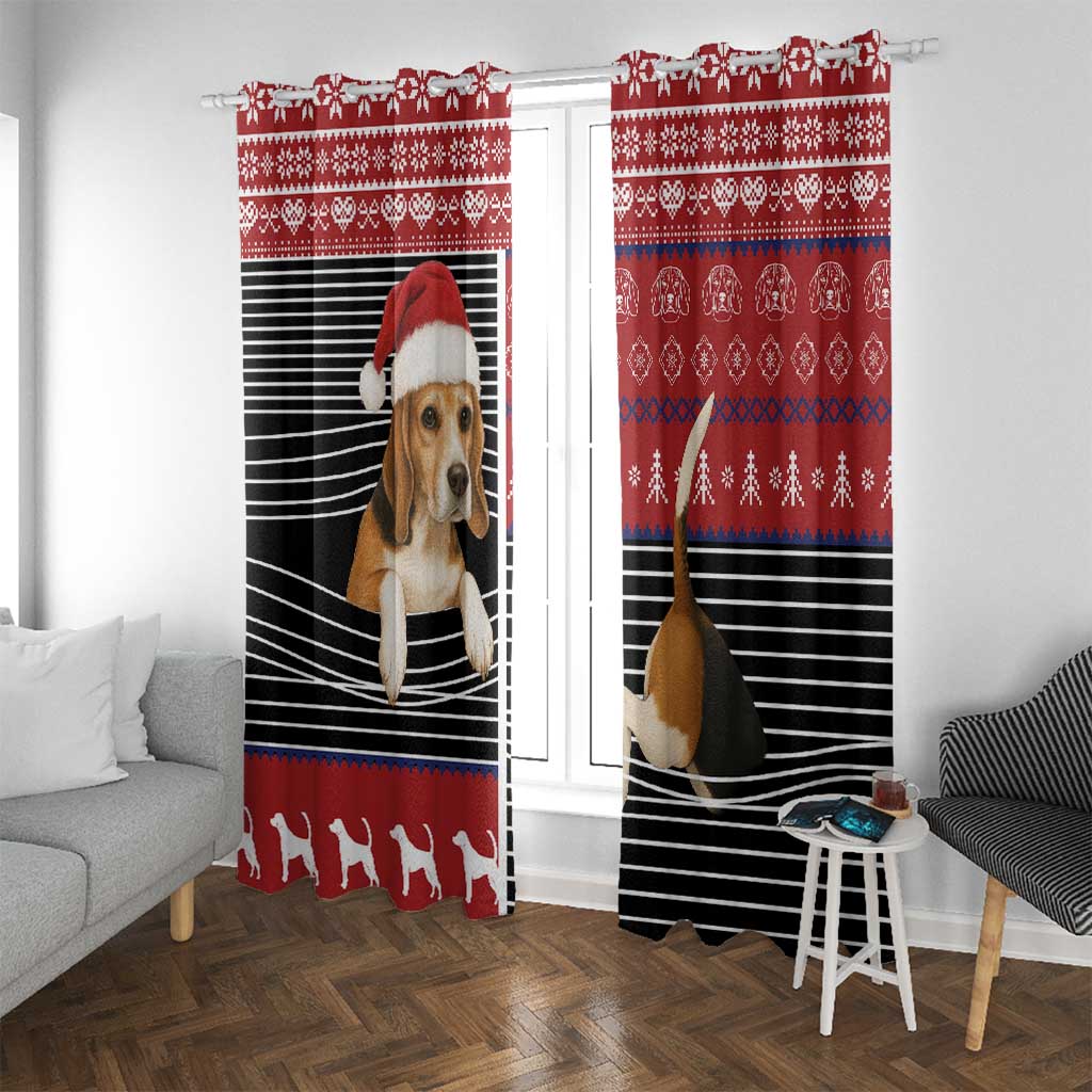 Lovely Beagle Christmas Window Curtain Xmas Holiday Patterns - Wonder Print Shop