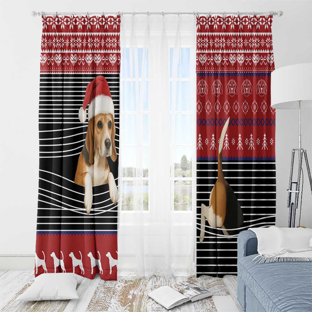 Lovely Beagle Christmas Window Curtain Xmas Holiday Patterns - Wonder Print Shop