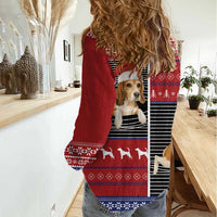 Lovely Beagle Christmas Women Casual Shirt Xmas Holiday Patterns - Wonder Print Shop