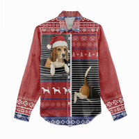 Lovely Beagle Christmas Women Casual Shirt Xmas Holiday Patterns - Wonder Print Shop