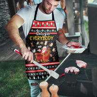 Funny Santa Apron with Cats for Everybody Quote and Red Christmas Pattern - Wonder Print Shop