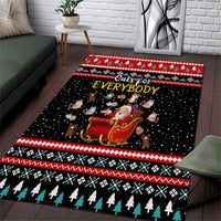 Funny Santa Area Rug with Cats for Everybody Quote and Red Christmas Pattern - Wonder Print Shop