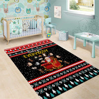 Funny Santa Area Rug with Cats for Everybody Quote and Red Christmas Pattern - Wonder Print Shop