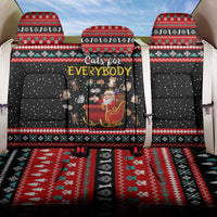 Funny Santa Back Car Seat Cover with Cats for Everybody Quote and Red Christmas Pattern - Wonder Print Shop