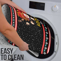 Funny Santa Bathroom Set with Cats for Everybody Quote and Red Christmas Pattern - Wonder Print Shop