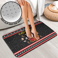 Funny Santa Bathroom Set with Cats for Everybody Quote and Red Christmas Pattern - Wonder Print Shop