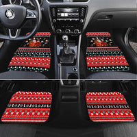 Funny Santa Car Mats with Cats for Everybody Quote and Red Christmas Pattern - Wonder Print Shop