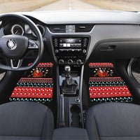 Funny Santa Car Mats with Cats for Everybody Quote and Red Christmas Pattern - Wonder Print Shop