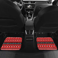 Funny Santa Car Mats with Cats for Everybody Quote and Red Christmas Pattern - Wonder Print Shop