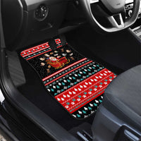 Funny Santa Car Mats with Cats for Everybody Quote and Red Christmas Pattern - Wonder Print Shop