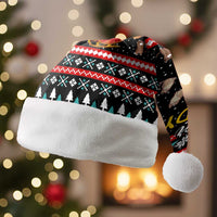 Funny Santa Christmas Santa Hat with Cats for Everybody Quote and Red Christmas Pattern - Wonder Print Shop