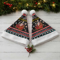 Funny Santa Christmas Santa Hat with Cats for Everybody Quote and Red Christmas Pattern - Wonder Print Shop