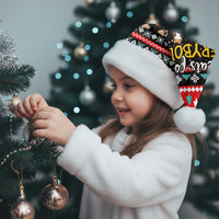 Funny Santa Christmas Santa Hat with Cats for Everybody Quote and Red Christmas Pattern - Wonder Print Shop