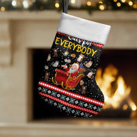 Funny Santa Christmas Stocking with Cats for Everybody Quote and Red Christmas Pattern - Wonder Print Shop