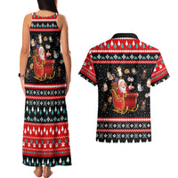 Funny Santa Couples Matching Tank Maxi Dress and Hawaiian Shirt with Cats for Everybody Quote and Red Christmas Pattern - Wonder Print Shop