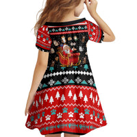 Funny Santa Family Matching Mermaid Dress and Hawaiian Shirt with Cats for Everybody Quote and Red Christmas Pattern - Wonder Print Shop