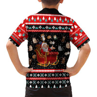 Funny Santa Family Matching Puletasi and Hawaiian Shirt with Cats for Everybody Quote and Red Christmas Pattern - Wonder Print Shop
