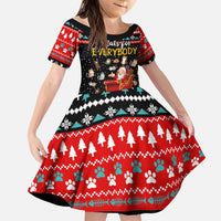 Funny Santa Family Matching Summer Maxi Dress and Hawaiian Shirt with Cats for Everybody Quote and Red Christmas Pattern - Wonder Print Shop