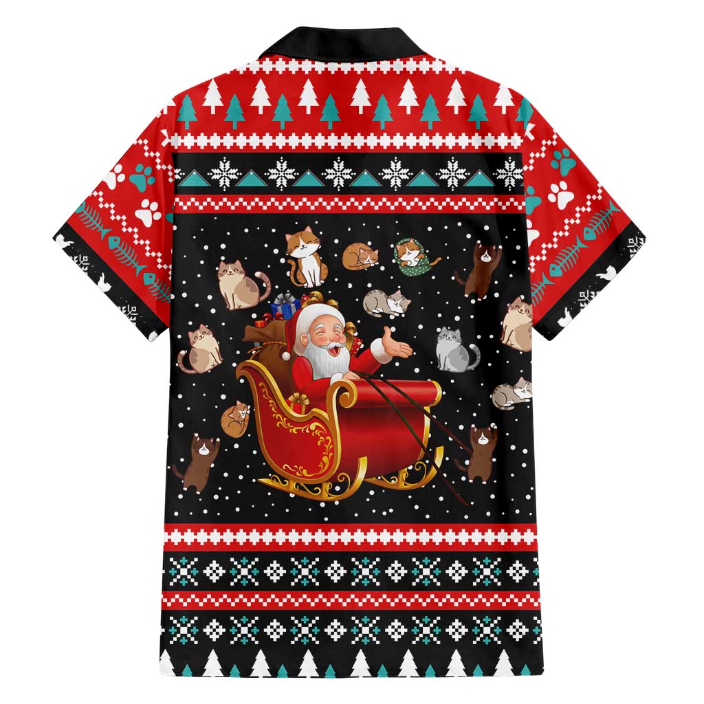 Funny Santa Family Matching Tank Maxi Dress and Hawaiian Shirt with Cats for Everybody Quote and Red Christmas Pattern - Wonder Print Shop