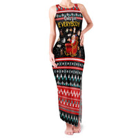 Funny Santa Family Matching Tank Maxi Dress and Hawaiian Shirt with Cats for Everybody Quote and Red Christmas Pattern - Wonder Print Shop