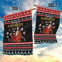 Funny Santa Garden Flag with Cats for Everybody Quote and Red Christmas Pattern - Wonder Print Shop
